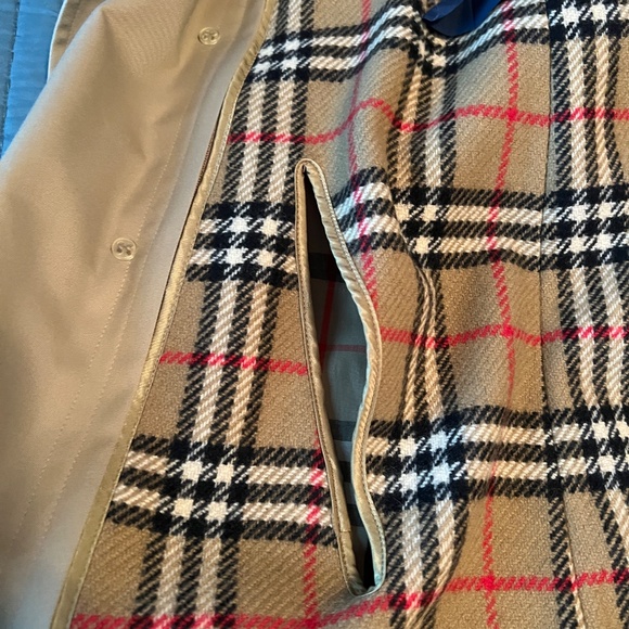Mens Burberrys Trench Coat Size 36L Nova Check Wool Lining - Picture 5 of 16